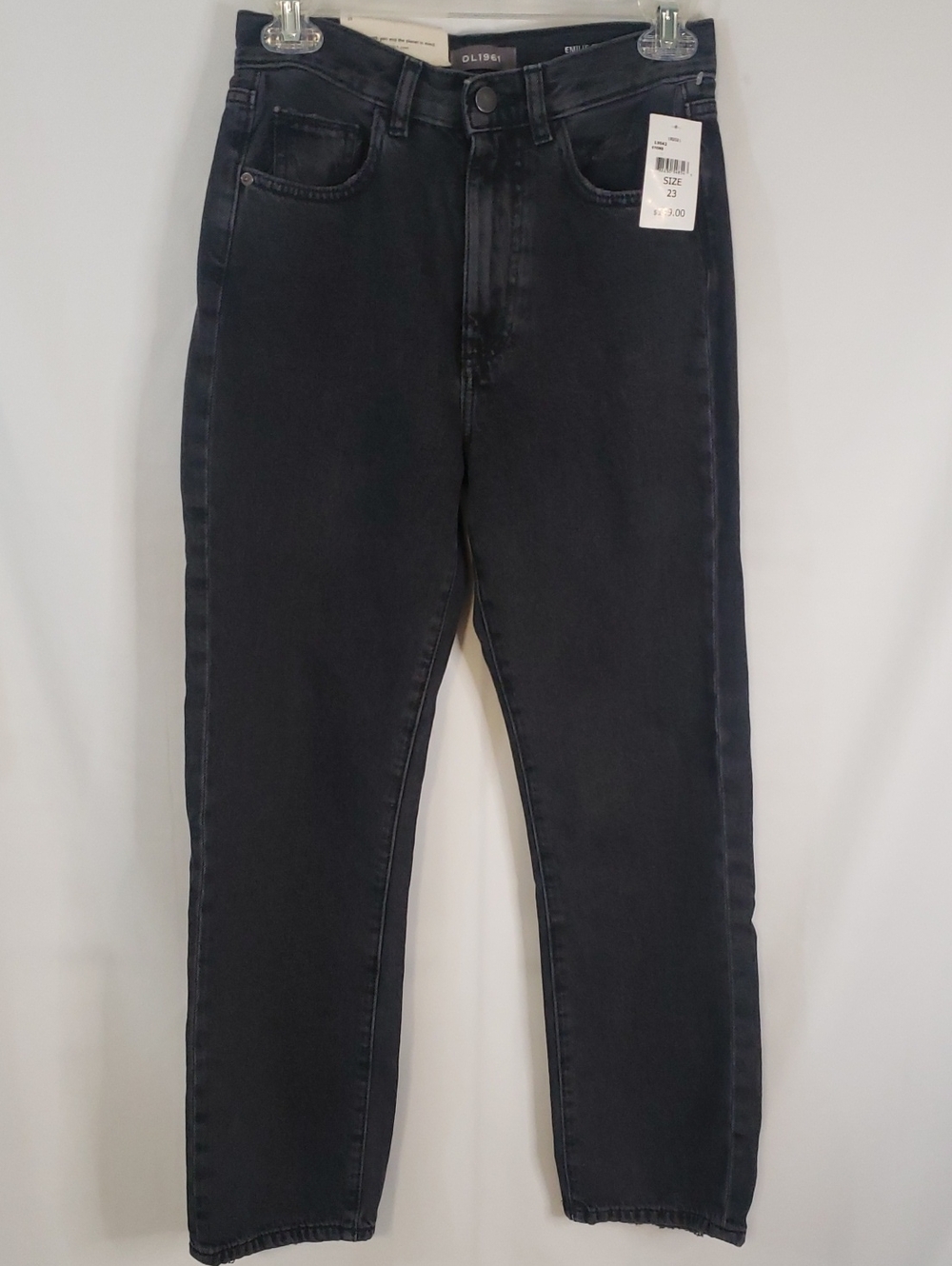 DL1961 Emilie Straight Distressed Stone Ultra High Rise Ankle Jeans